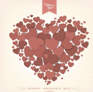 母亲节贺卡 感恩的心图片