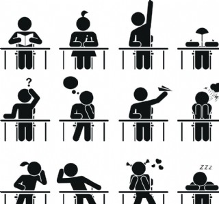 学生上课剪影图片